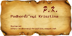 Podhorányi Krisztina névjegykártya